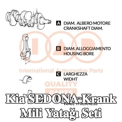 IAP QUALITY PARTS Krank mili yatağı seti — Kia Sedona