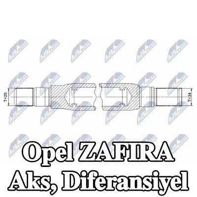 NTY Aks, diferansiyel — Opel Zafira
