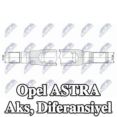 NTY Aks, diferansiyel — Opel Astra