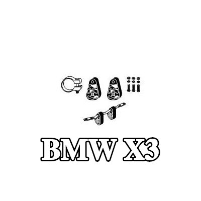 HJS طقم تركيب العادم بدون موصل الأنبوب — BMW X3