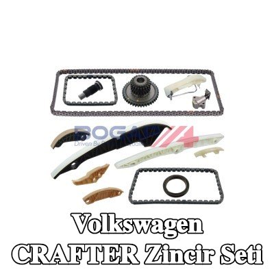 BOGAP Zincir gergisi içeren zamanlama zinciri kiti, krank mili dişlisi ile, kızak raylı, pullarla — Volkswagen Crafter