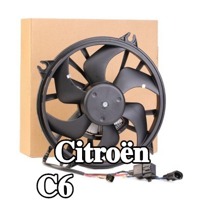 RIDEX مروحة, المبرد 415mm, مع مرحل مدمج, مع مقاوم تحميل, بدون غطاء مروحة المبرد — Citroën C6
