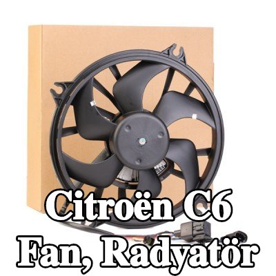 RIDEX Fan, radyatör 415mm, entegre röle, yük direnci, radyatör fanı kapağı olmadan — Citroën C6