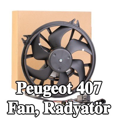 RIDEX Fan, radyatör 415mm, entegre röle, yük direnci, radyatör fanı kapağı olmadan — 2004 Peugeot 407