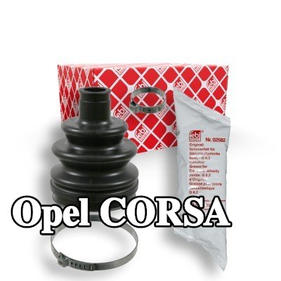 FEBI BILSTEIN طقم غطاء مفصل CV, عمود الإدارة المحور الأمامي, جانب العجلة, مطاط — 1990 Opel Corsa