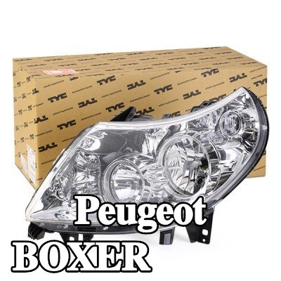 TYC المصباح الأمامي الأيسر, H1, H7, مع محرك كهربائي — Peugeot Boxer