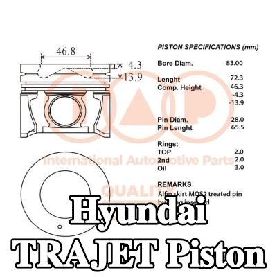 IAP QUALITY PARTS Piston segmanlı piston — Hyundai Trajet