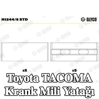 GLYCO Çelik tabanlı alüminyum alaşımlı krank mili yatağı — Toyota Tacoma