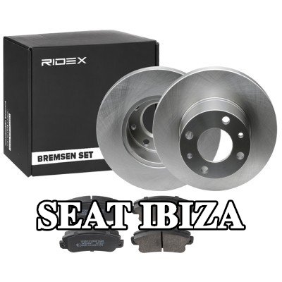 RIDEX مجموعة أقراص الفرامل والوسادات للمحور الأمامي, صلب — 1990 SEAT Ibiza