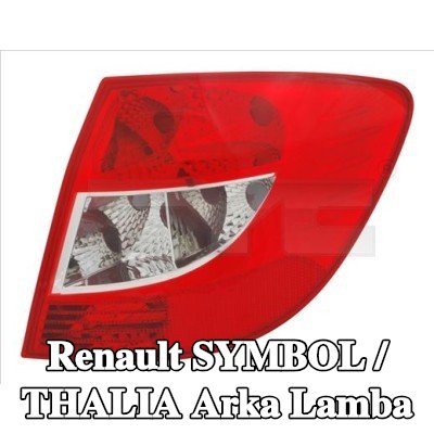 TYC Arka lamba Sol, ampul yuvası olmadan — Renault Symbol / Thalia