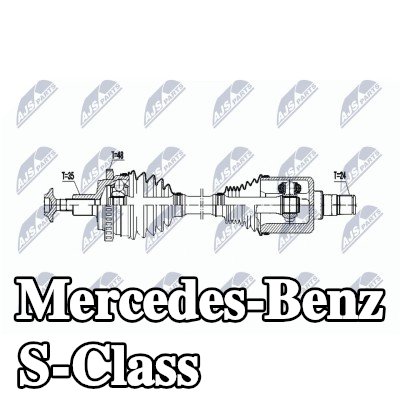 NTY عمود الدفع للمحور الأمامي الأيمن, 530mm — 2002 Mercedes-Benz S-Class