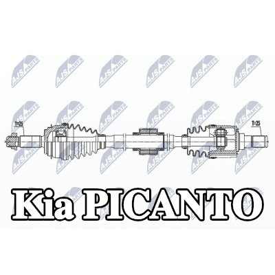 NTY عمود الدفع المحور الأمامي الأيسر, 649mm — Kia Picanto