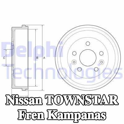 DELPHI Fren kampanas 261mm — Nissan Townstar