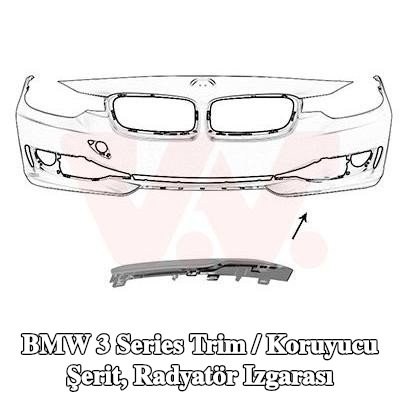 VAN WEZEL Trim / koruyucu şerit, radyatör ızgarası Tampon, Sol Ön — 2012 BMW 3 Series