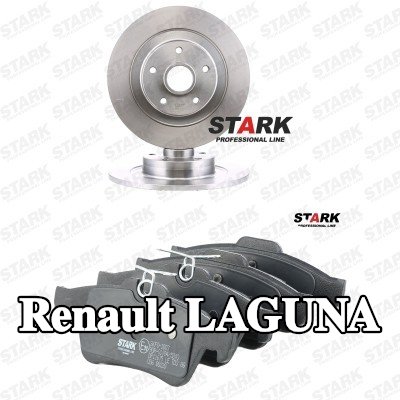 STARK مجموعة أقراص الفرامل والوسادات للمحور الخلفي, صلب — Renault Laguna