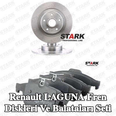 STARK Fren diskleri ve balataları seti Arka Aks, düz — Renault Laguna