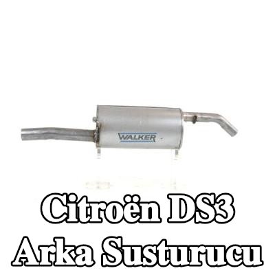 WALKER Arka susturucu 1020mm, egzoz ucu ile, montaj parçaları olmadan — Citroën Ds3