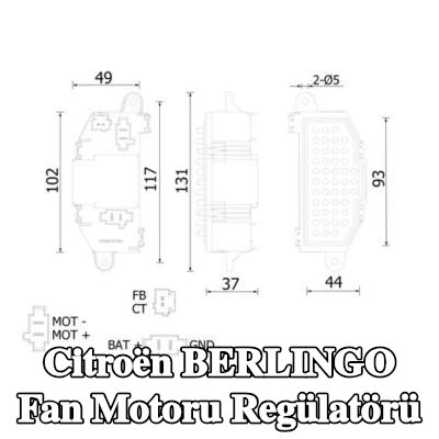 MAHLE Fan motoru regülatörü — 2012 Citroën Berlingo