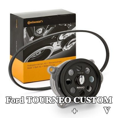 CONTITECH مضخة الماء + مجموعة الحزام المضلع على شكل V — Ford Tourneo Custom