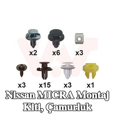 VAN WEZEL Montaj Kiti, çamurluk — Nissan Micra