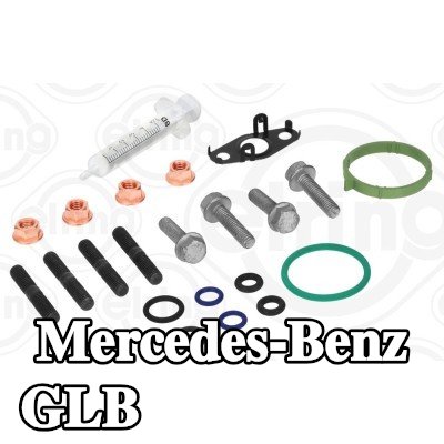 ELRING مجموعة التثبيت, الشاحن مع البراغي/المسامير, بدون حشية (حشيات) مشعب العادم — Mercedes-Benz Glb