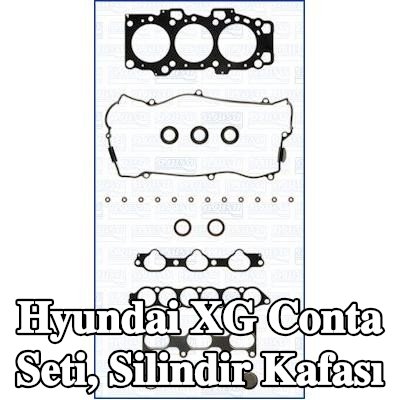 AJUSA Conta seti, silindir kafası Sol, silindir kafası contası ile, valf gövdesi contalı — Hyundai Xg