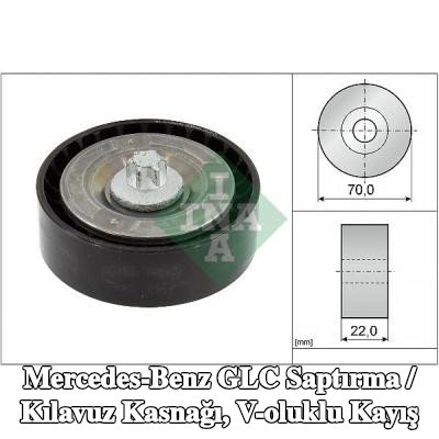 INA Saptırma / kılavuz kasnağı, V-ribbed belt Ø: 70mm — Mercedes-Benz Glc