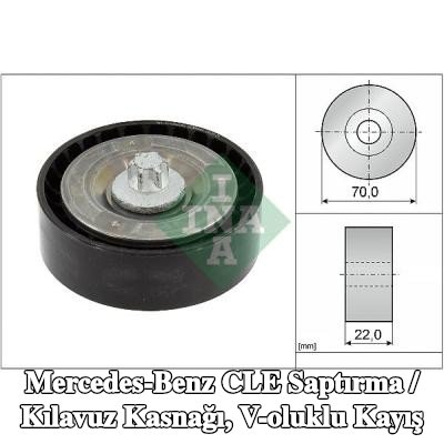 INA Saptırma / kılavuz kasnağı, V-ribbed belt Ø: 70mm — Mercedes-Benz Cle