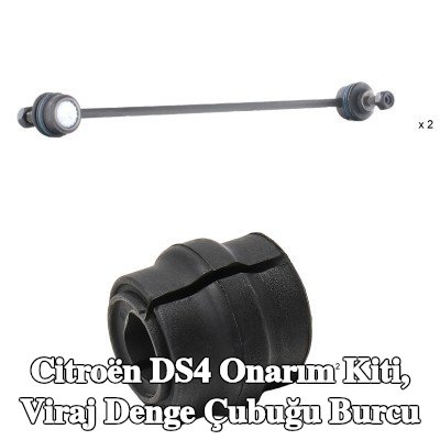 RIDEX Onarım kiti, ön aks her iki taraf için stabilizatör burcu, bağlantı çubuğu ile — Citroën Ds4