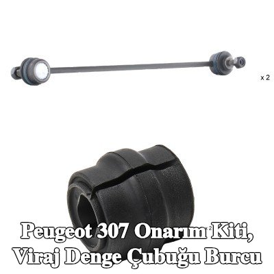 RIDEX Onarım kiti, ön aks her iki taraf için stabilizatör burcu, bağlantı çubuğu ile — Peugeot 307