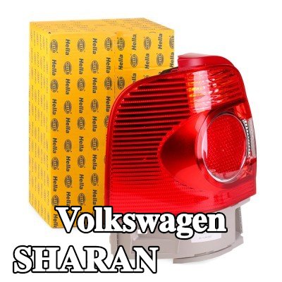 HELLA المصباح الخلفي الأيسر, شفاف تمامًا, أحمر, مع حامل لمبة, مع لمبات — 2000 Volkswagen Sharan