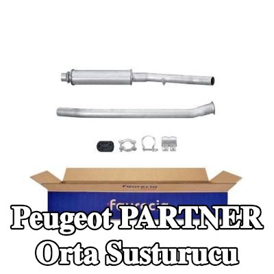 HELLA Montaj parçaları ile birlikte orta susturucu — 2012 Peugeot Partner