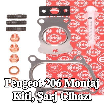 ELRING Montaj Kiti, conta/sızdırmazlık elemanları ile şarj cihazı, cıvata/vida ile — 2002 Peugeot 206
