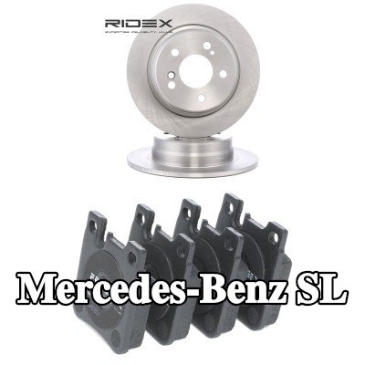 RIDEX مجموعة أقراص الفرامل والوسادات للمحور الخلفي, صلب — 2000 Mercedes-Benz Sl