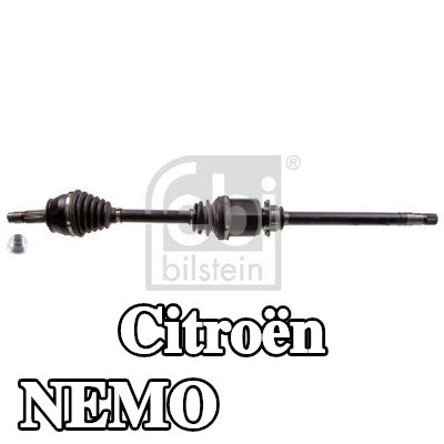 FEBI BILSTEIN عمود الدفع للمحور الأمامي الأيمن, 918mm, مع صمولة — Citroën Nemo