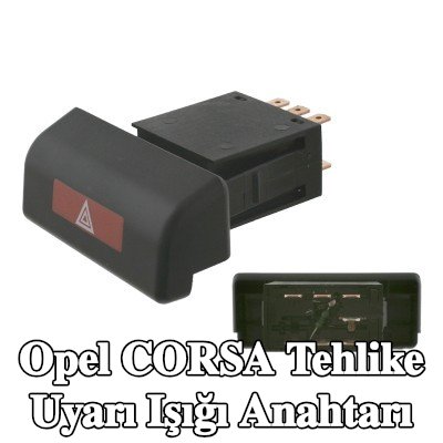 FEBI BILSTEIN Tehlike uyarı ışığı anahtarı Gösterge Paneli — 1990 Opel Corsa