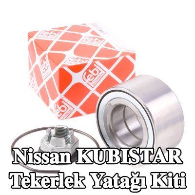 FEBI BILSTEIN Sol ön aks tekerlek yatağı kiti, Ön Aks Sağ, taç somun ile, tutma halkası — Nissan Kubistar