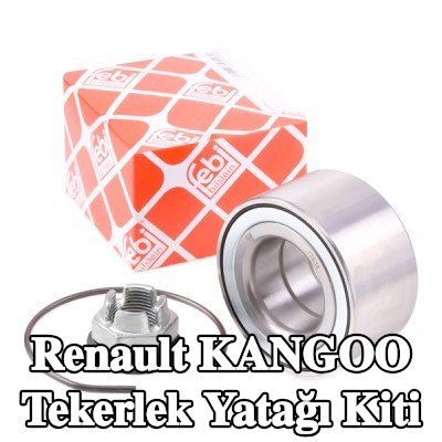 FEBI BILSTEIN Sol ön aks tekerlek yatağı kiti, Ön Aks Sağ, taç somun ile, tutma halkası — Renault Kangoo