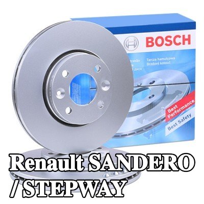 BOSCH القطر الخارجي لقرص المكابح: 259, 6mm, مُهوى, مزود بفتحات تهوية داخلية, مطلي, مع مسامير/براغي — Renault Sandero / Stepway