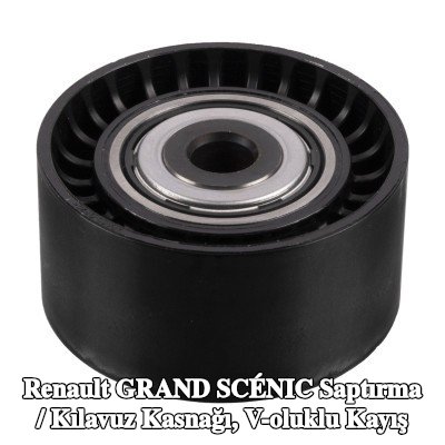 FEBI BILSTEIN Saptırma / kılavuz kasnağı, V-ribbed belt Outer Diameter: 60mm — Renault Grand Scénic
