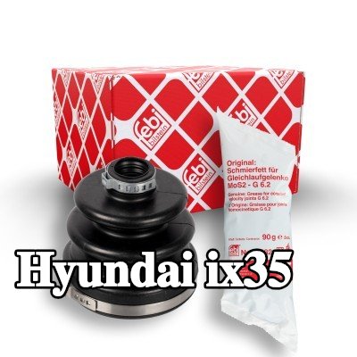 FEBI BILSTEIN طقم غطاء مفصل CV, عمود الإدارة المحور الأمامي, على جانب ناقل الحركة, مطاط — Hyundai ix35