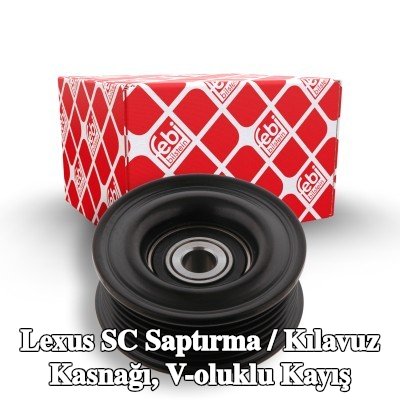 FEBI BILSTEIN Saptırma / kılavuz kasnağı, V-ribbed belt Outer Diameter: 75mm — Lexus Sc