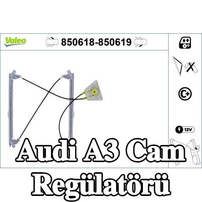VALEO Sol ön cam regülatörü, Elektrikli, elektrik motoru olmadan — 2013 Audi A3