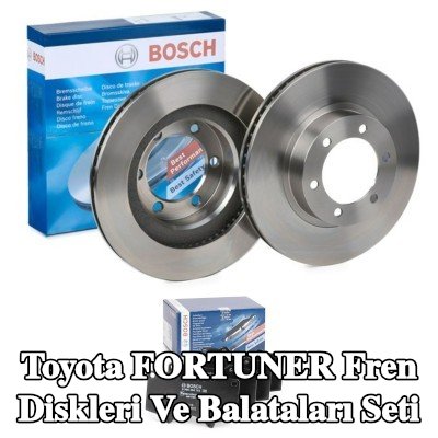 BOSCH Deliğli fren diskleri ve balataları seti — Toyota Fortuner