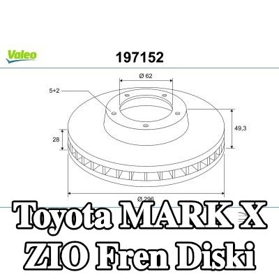 VALEO Ön aks fren diski, Outer Diameter: 296mm, Havalandırmalı — Toyota Mark X Zio