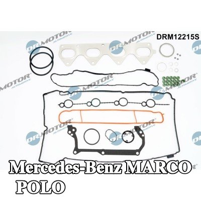 DR.MOTOR AUTOMOTIVE مجموعة حشيات, رأس الأسطوانة مع حشية غطاء الصمام, مع أختام ساق الصمام, بدون حشية رأس الأسطوانة, مع حشية (حشيات) مشعب العادم, مع حشية (حشيات) مشعب السحب — Mercedes-Benz Marco Polo