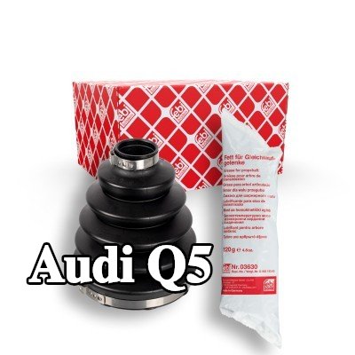 FEBI BILSTEIN طقم غطاء مفصل CV, عمود الإدارة المحور الأمامي الأيسر, جانب العجلة, البلاستيك الحراري — Audi Q5