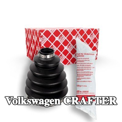 FEBI BILSTEIN طقم غطاء مفصل CV, عمود الإدارة المحور الأمامي الأيسر, جانب العجلة, البلاستيك الحراري — Volkswagen Crafter