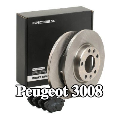 RIDEX مجموعة أقراص الفرامل والوسادات للمحور الخلفي, صلب — Peugeot 3008