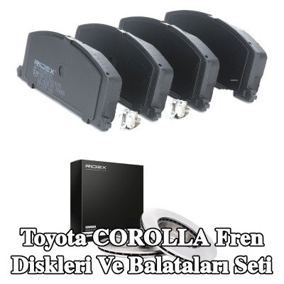 RIDEX Fren diskleri ve balataları seti Ön Aks, Havalandırmalı — 1990 Toyota Corolla
